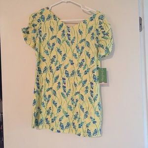 Lilly Pulitzer Leila top Starfruit Yellow Grass