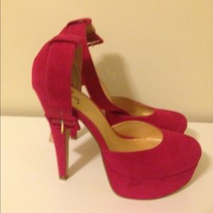 Fuchsia Platform Ankle Heels