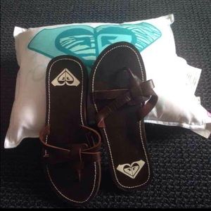 Roxy sandals and pillow