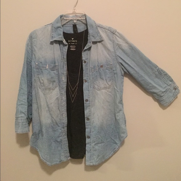 Light Wash Denim Button Up