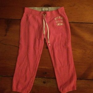 pink A&F cinched bottom sweats