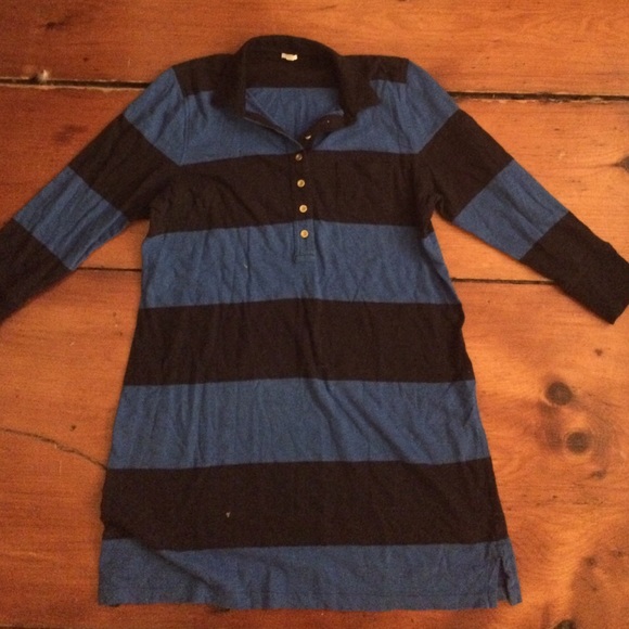 J. Crew navy and blue thick striped dress