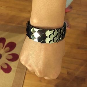 Silver mermaid tail bangle