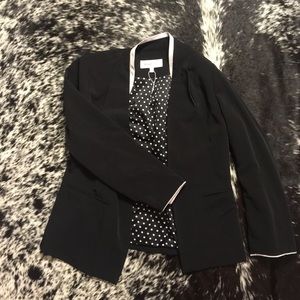 Black blazer with white trim • daniel rainn