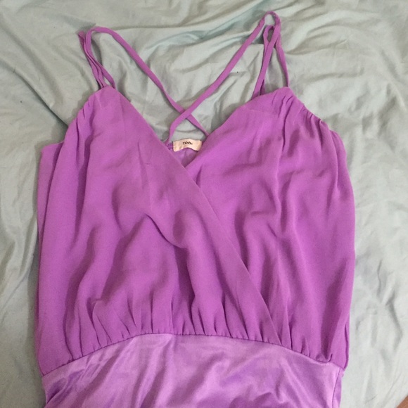 Tobi lavender cross front plunge leotard bodysuit