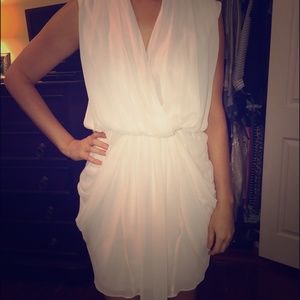 MOVING SALE blush ASOS drape dress- cinched waist