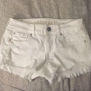 White Cut-off Shorts