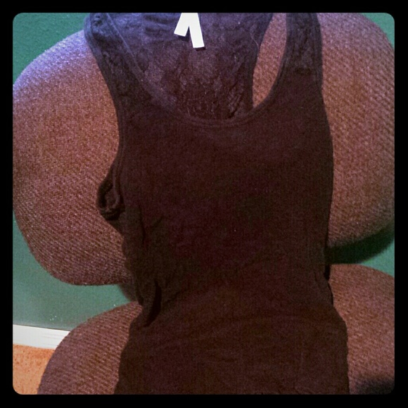 Black  tank top with lace back