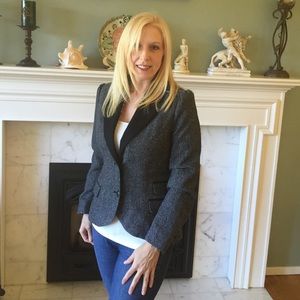 Cass Black and grey suit jacket.