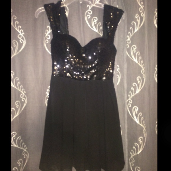 black dress with sequins