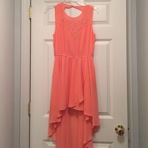 Light orange high low dress