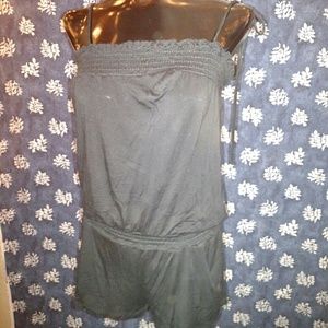 Black, shoulder tie romper