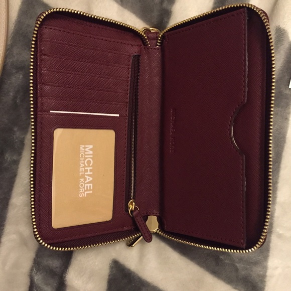 michael kors wallet in merlot josephine perforated wedge Marwood