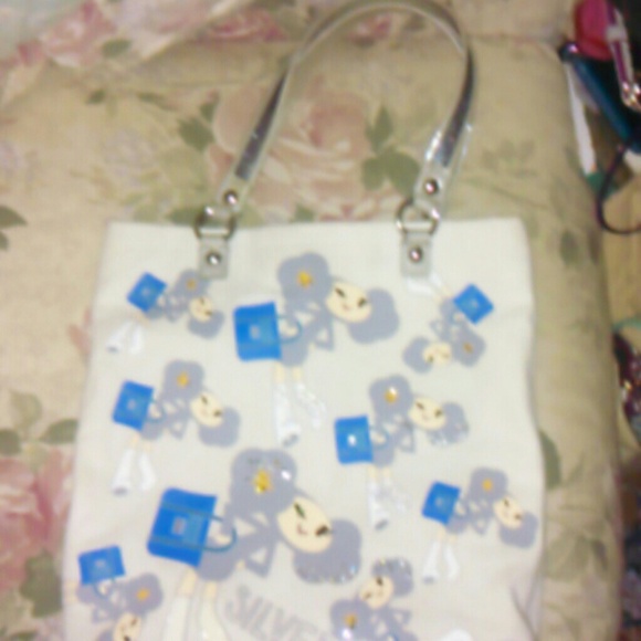 Coach SILVER Poppy Chan tote RARE - Picture 1 of 4