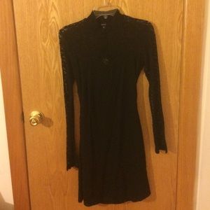 Black lace open back dress!