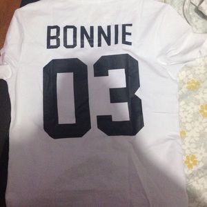 Bonnie and Clyde couple shirts. both medium