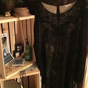 Urban Outfitters Lush Black Long Sleeve Dress