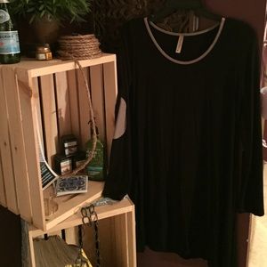 Urban Outfitters Black A-Line Dress w/ Tan Details