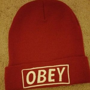 Red obey Beanie
