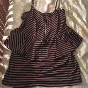 XL Brown and Stripe Dress by: She's Cool