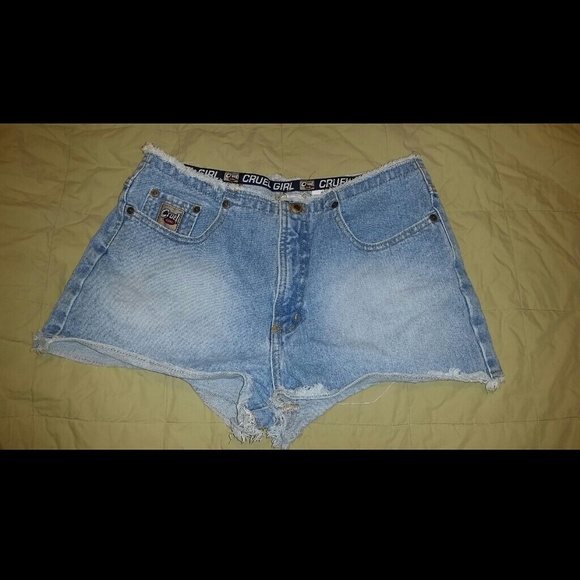 high waisted denim shorts
