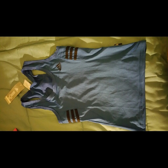 Blue Adidas workout top