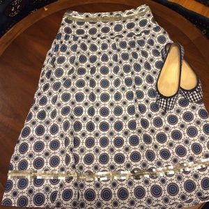 Tory Burch Embellished Cotton Skirt