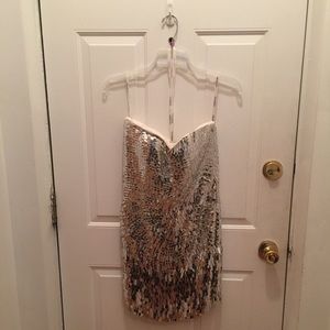 Sherrie Hill Silver Sequin Dress