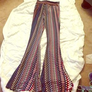 Women's geometric pattern spandex bell bottoms