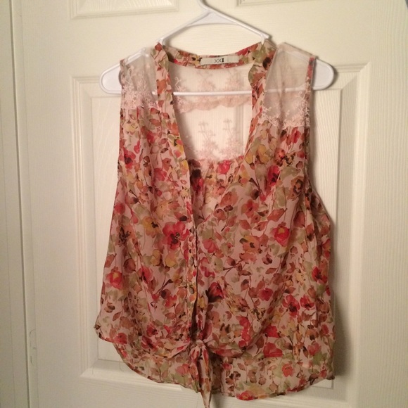 Flower printed tank top
