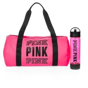 NEW PINK VS Duffle & Water Bottle