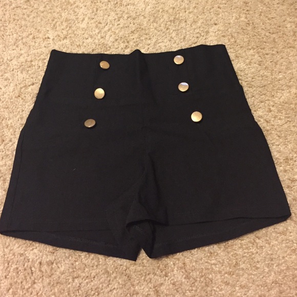 black high waisted shorts