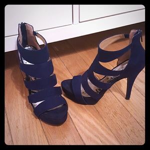 Navy Cutout Heels