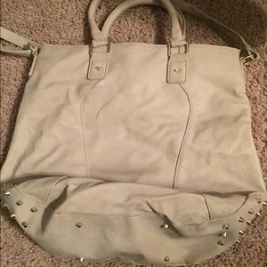 Cream studded purse