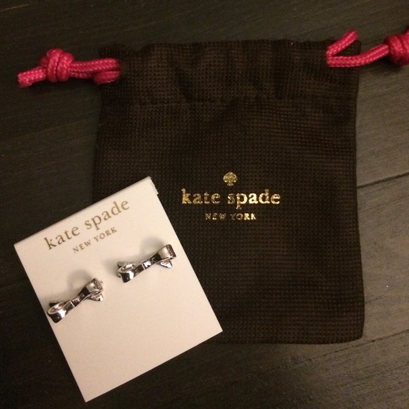 Silver Kate Spade Bow Earrings