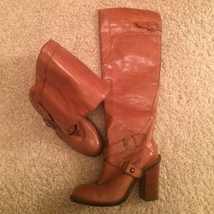 Knee high real leather boots