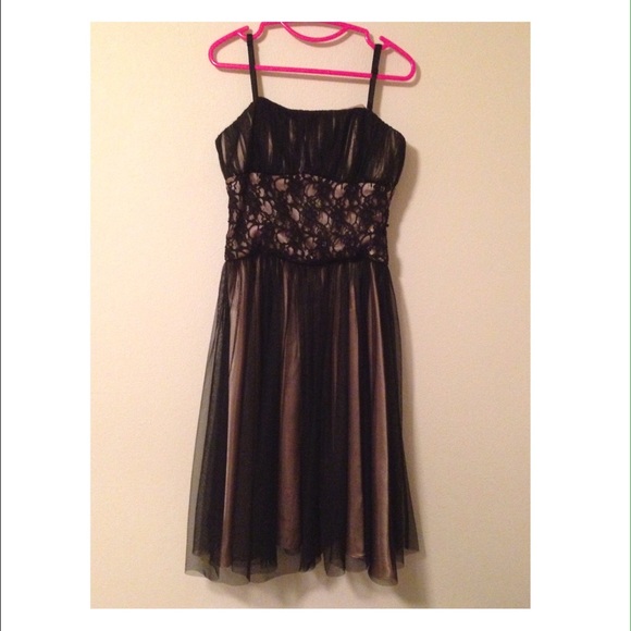 Black Tulle dress with nude fabric underneath