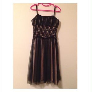 Black Tulle dress with nude fabric underneath