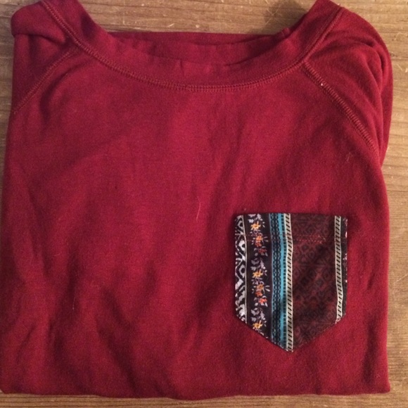 printed pocket long sleeve