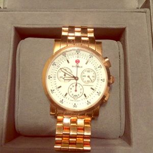 Michele Rose Gold Watch