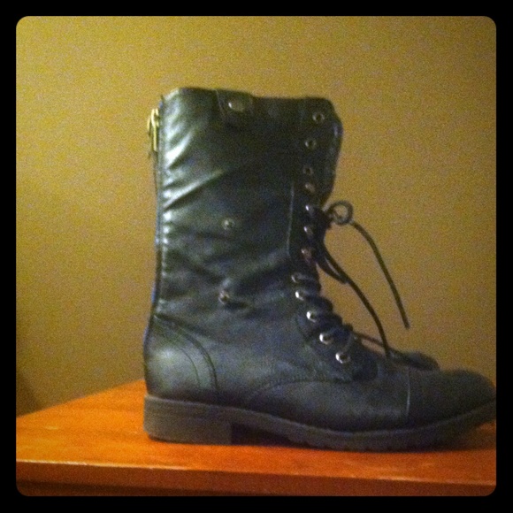 Black combat boots