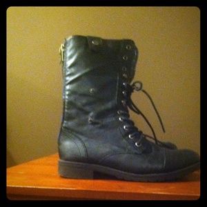 Black combat boots