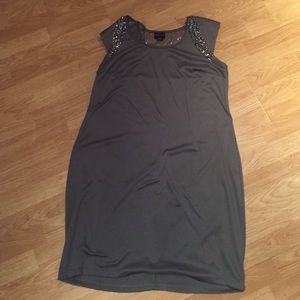 Partially sequined sleeveless dress