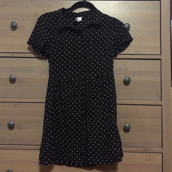 H&M Tiny heart print Button up shirt dress