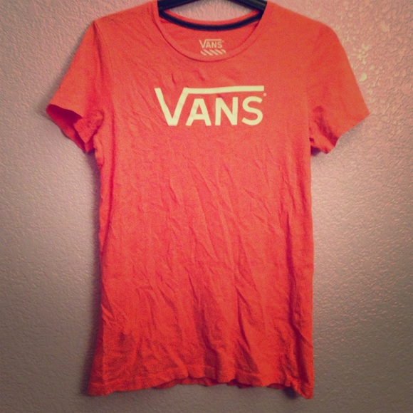 Coral pink vans tee shirt