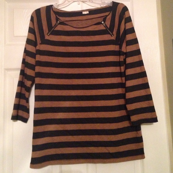 J. Crew Black and Tan shirt