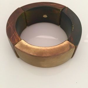 Kenneth Jay Lane wood stretch bangle