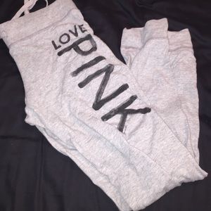 Victoria secret pink grey jogger sweatpants