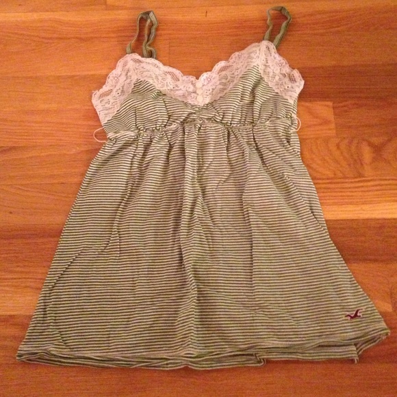 Striped w/ lace tank top