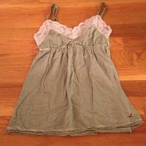 Striped w/ lace tank top